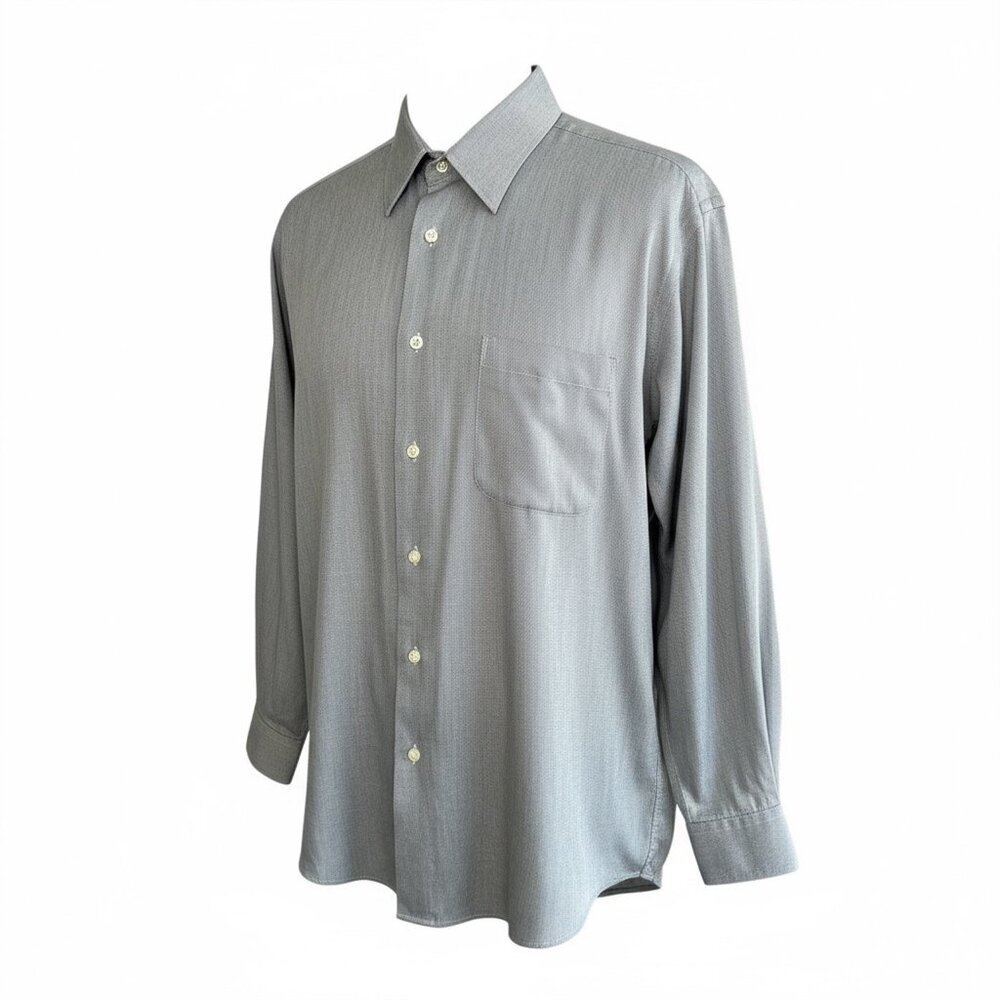 Enro Men’s Gray Euro Cord Shirt Dress Casual Size 16.5 33